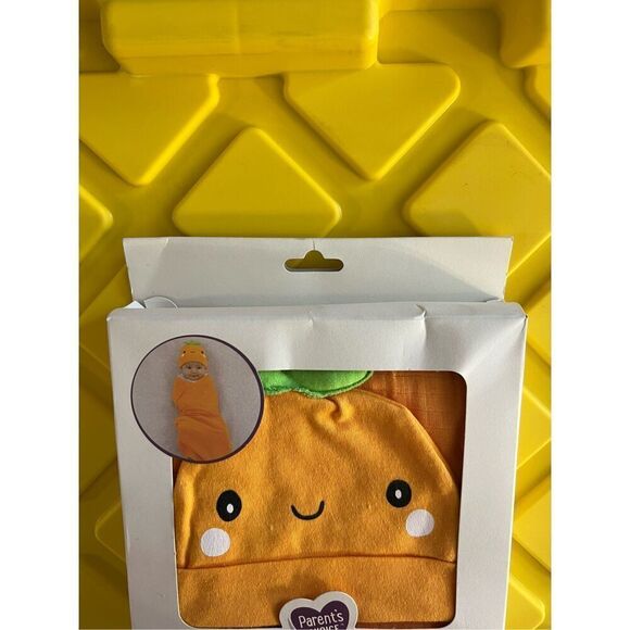 Orange Muslin Swaddle And Beanie Set NEW 100% Cotton - Picture 5 of 8